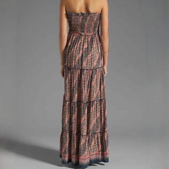 EUC ✵☽Free People☾✵ Strapless <Easy Come ... Go> Tiered Boho Maxi Dress | Medium - Picture 7 of 15